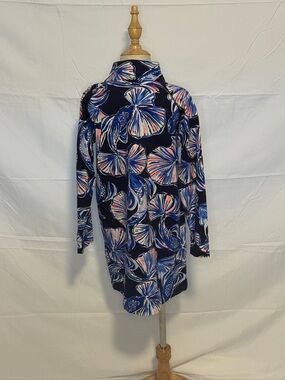 Lilly Pulitzer Navy Blue Pink Floral Long Sleeve Tee